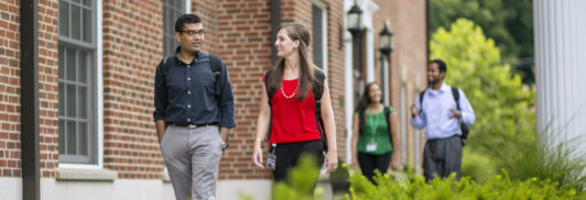 students walking on campus