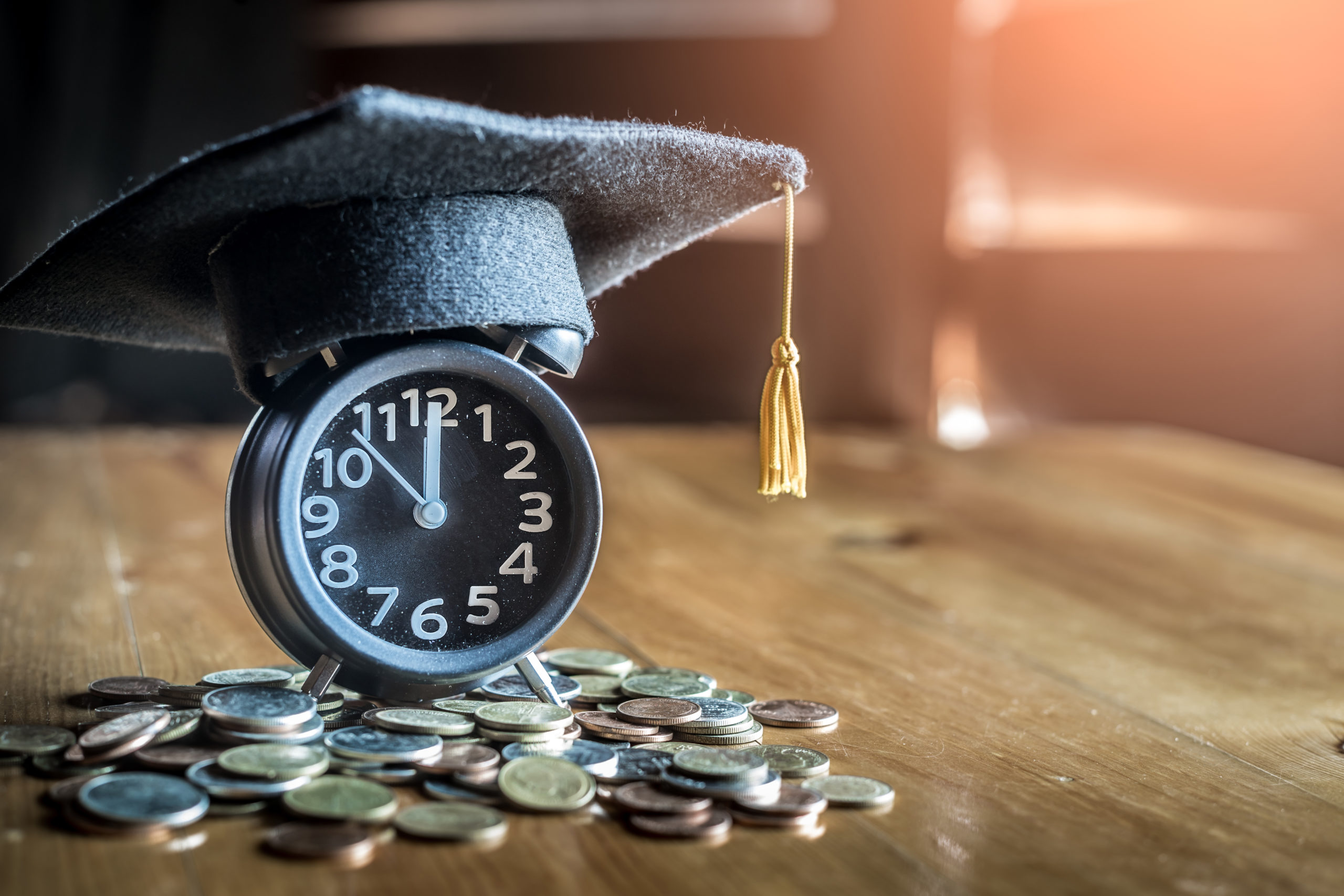 alarm clock with graduation cap